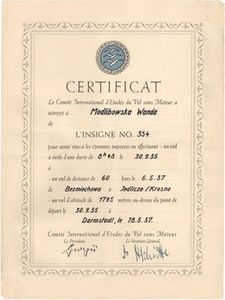Dyplom Srebrnej Odznaki Wandy Modlibowskiej